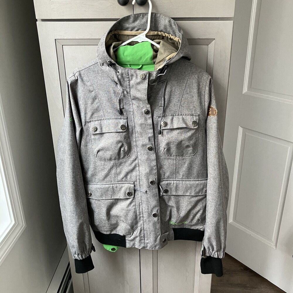 Alprausch Ski Jacket Women’s Size Medium Gray Snow Hood Insulated Switzerland